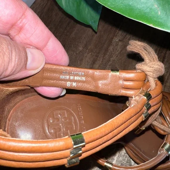 Tory Burch Audrianna Knotted Leather Heeled Sandals Dressy - Tan Size 8M - Picture 4 of 9